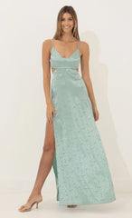 Cutout Floral Maxi In Green