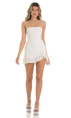 Ruffle Dress In White