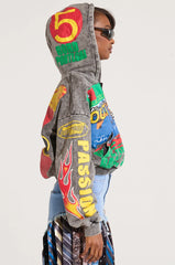 Off To The Races Graphic Zip Up Hoodie