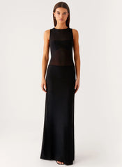 Lyria Mesh Maxi Dress - Black