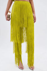 Oh So Fringe Pants In Green