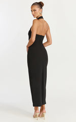 Halter Neck Column Dress In Black