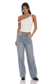 Faded Cutoff Jeans In Denim