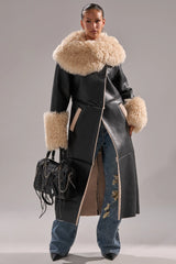 She Got It Fluffy Pu Trench With Bonded Sherpa