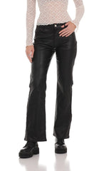 Faux Leather Jeans In Black