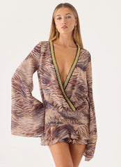 Elisana Mini Dress - Golden Tiger