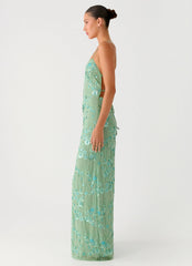 Vietta Sequin Cami Maxi Dress - Mint