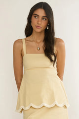 Marcelline Square Neckline Top Apricot