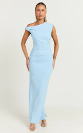 Off The Shoulder Dress In Baby Blue