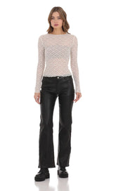 Faux Leather Jeans In Black