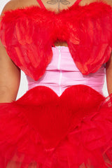 Falling For Cupid 5 Piece Costume Set - Red/Combo