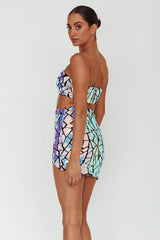 El Camino Mosaic Mini Skirt Silver
