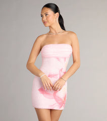 Hilary Tropical Floral Bead Mini Dress