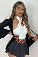 Put A Spell On You 5 Piece Costume Set - Grey/Combo