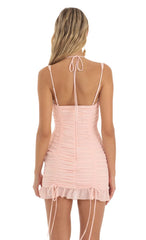 Ruched Mini Dress In Pink