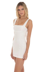 Square Neck Bodycon Dress In White