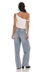 Faded Cutoff Jeans In Denim