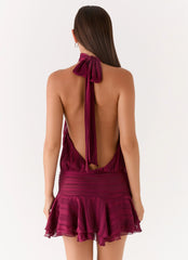 Willow Chiffon Mini Dress - Plum