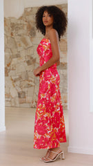Miya Maxi Dress - Pink/Red Floral
