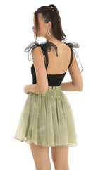Glitter Skater Skirt In Green