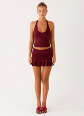 Bernie Halter Top - Raspberry Wine