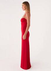 Vamonos Maxi Dress - Cherry Red
