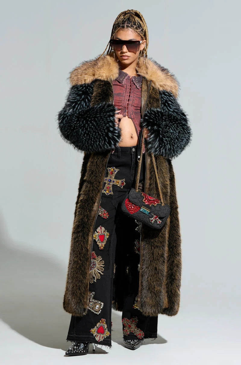 Chiara Paneled Fur Coat