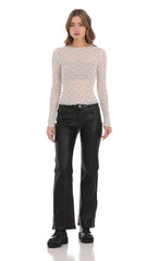 Faux Leather Jeans In Black
