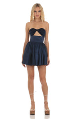 Corset Cutout Dress In Navy