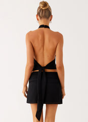 Amalia Cowl Top - Black