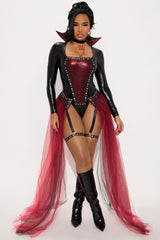 Coffin Queen 5 Piece Costume Set - Red/Combo