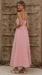 Marcel Maxi Dress - Red/White Stripe