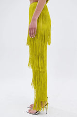 Oh So Fringe Pants In Green
