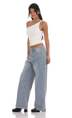 Faded Cutoff Jeans In Denim
